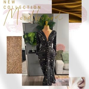 Elegant Black Patterned Dress